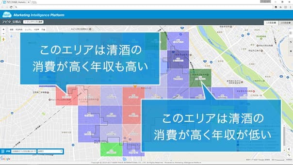 店舗商圏地図と商圏内消費支出データ明細